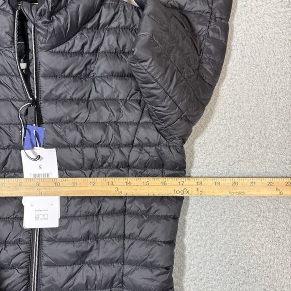NWT Joules Jacket Womens US 2 Black Snug Long Puffer Showerproof Hooded Coat - Picture 5 of 9